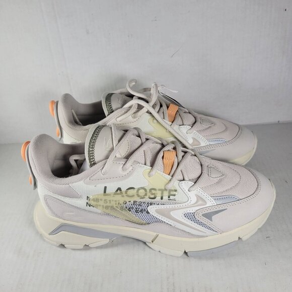 Lacoste Men Neo Tech Chunky Sneakers Beige & Green Trim Athletic Shoes Size 9 - Picture 4 of 7